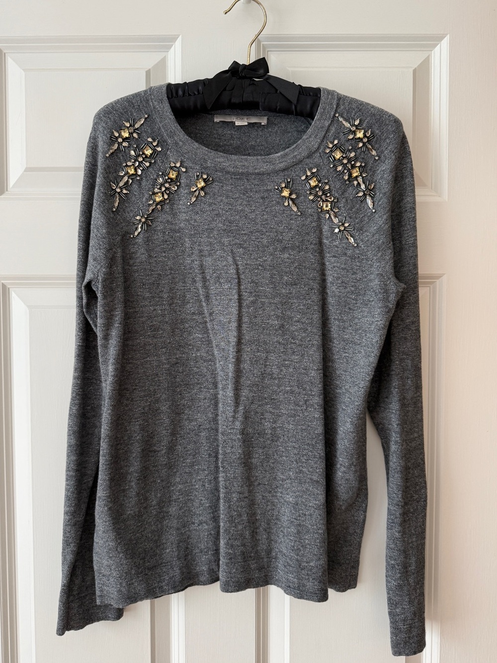 NWOT 100% cotton (feels like sweater) M, beaded Loft, stored in drawer